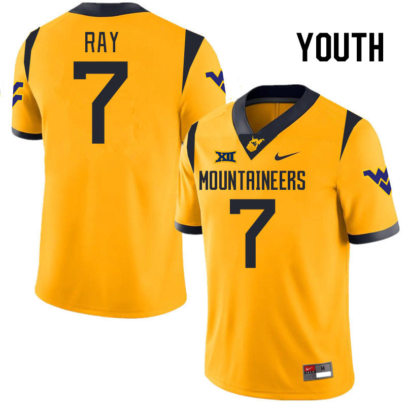 Youth #7 Traylon Ray West Virginia Mountaineers College 2024 New Uniforms Football Jerseys Stitched